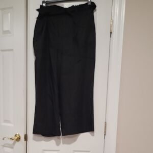 Calvin Klein Black Cropped Wide-Leg Pants